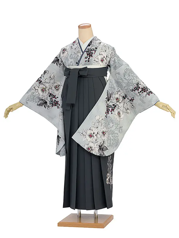卒業式1234 JILL STUART／淡グレーパンジー／ブルーグレー鈴蘭刺繍袴