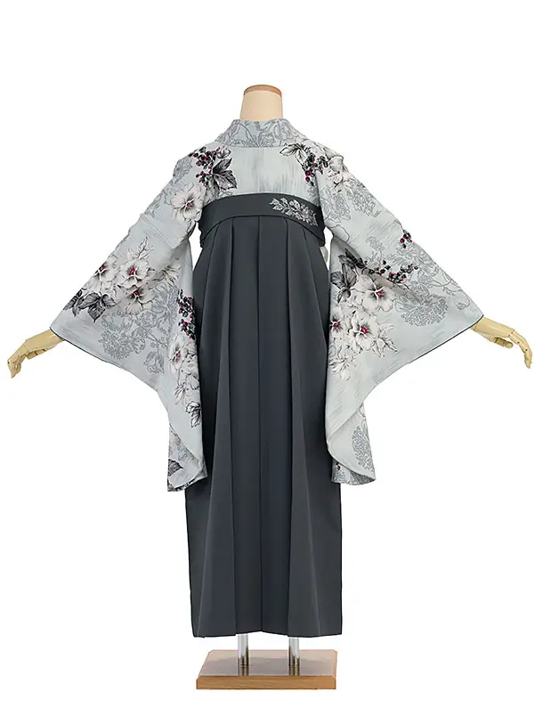 卒業式1234 JILL STUART／淡グレーパンジー／ブルーグレー鈴蘭刺繍袴