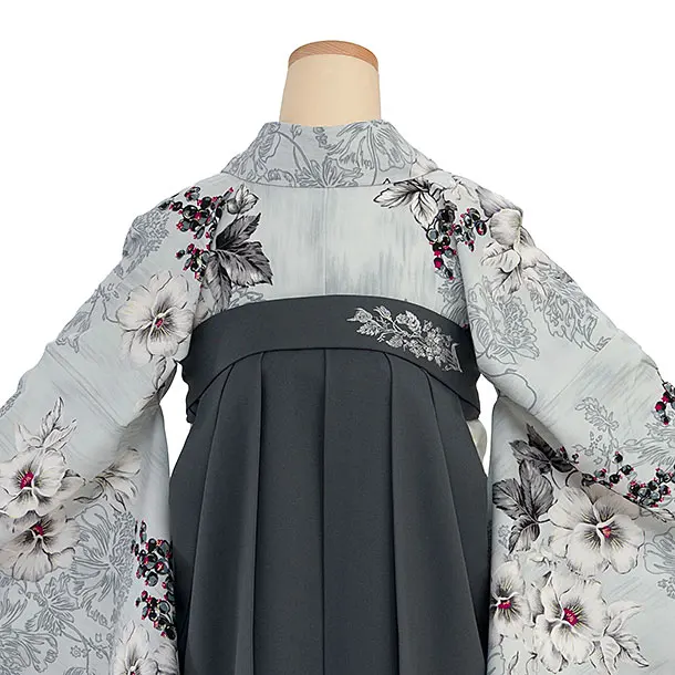 卒業式1234 JILL STUART／淡グレーパンジー／ブルーグレー鈴蘭刺繍袴