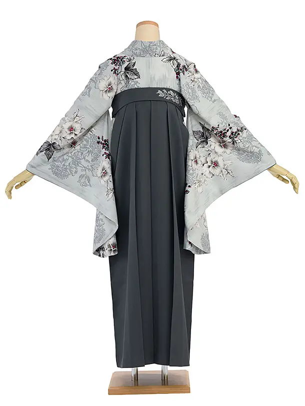 卒業式1235 JILL STUART／淡グレーパンジー／ブルーグレー鈴蘭刺繍袴