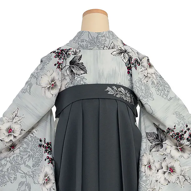 卒業式1235 JILL STUART／淡グレーパンジー／ブルーグレー鈴蘭刺繍袴