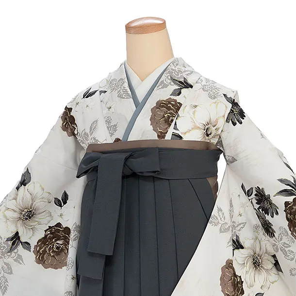 卒業式 1237 JILL STUART／白 くちなし／ブルーグレー鈴蘭刺繍袴