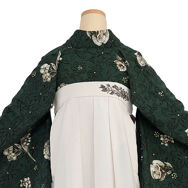 卒業袴1241 JILL STUART／緑 フルール／オフホワイト 鈴蘭刺繍袴