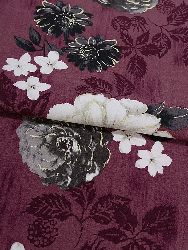 卒業袴1242JILLSTUART／バーガンディくちなし／オフホワイト鈴蘭刺繍袴