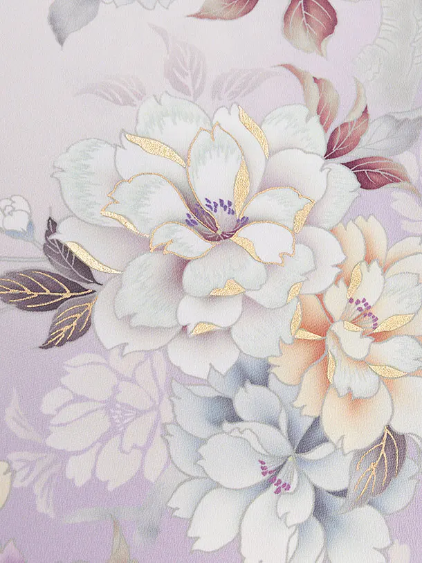 卒業式女性袴 1269 薄桜色 牡丹／ベージュ袴