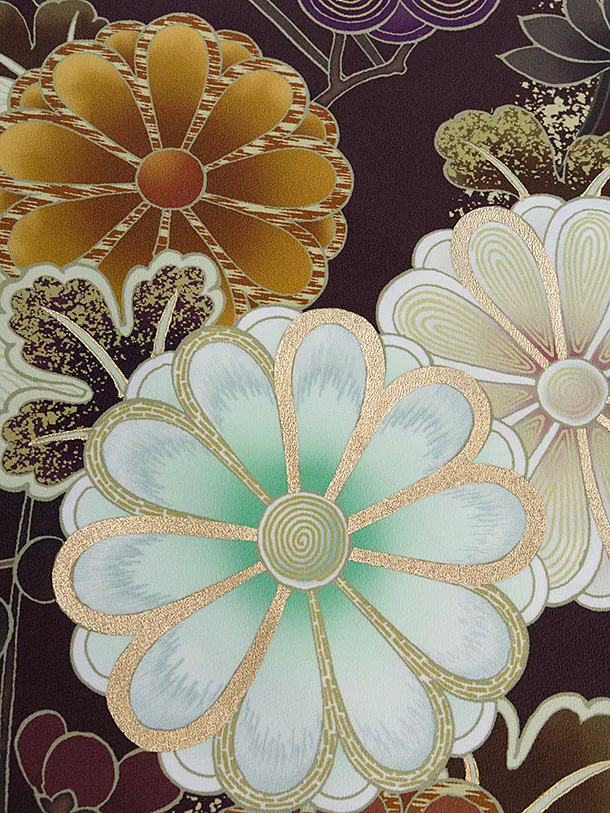 卒業式女性袴 1271 茶色 華扇／からし色袴