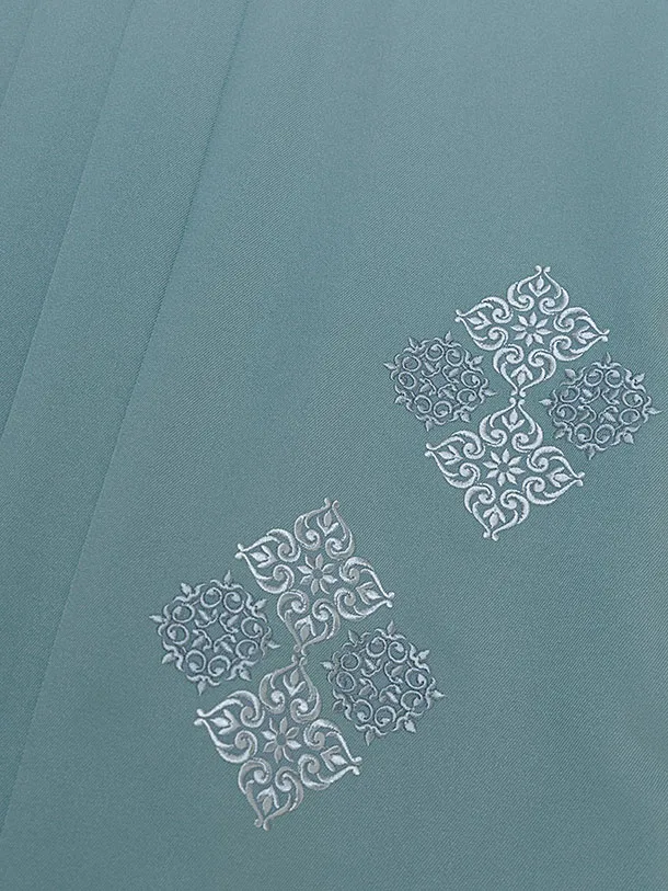 卒業式女性袴 1283 Kansai／濃藍 牡丹梅／水浅葱袴