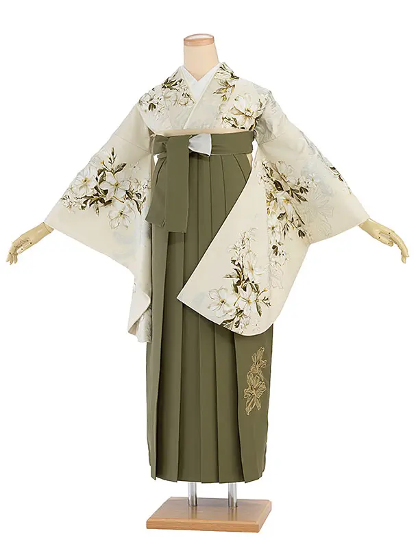 卒業式女性袴 1287 Sugar Kei／ベージュ ゆり／カーキ袴