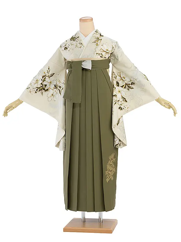 卒業式女性袴 1288 Sugar Kei／ベージュ ゆり／カーキ袴