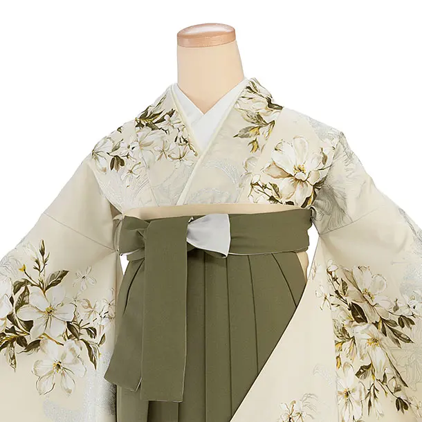 卒業式女性袴 1288 Sugar Kei／ベージュ ゆり／カーキ袴
