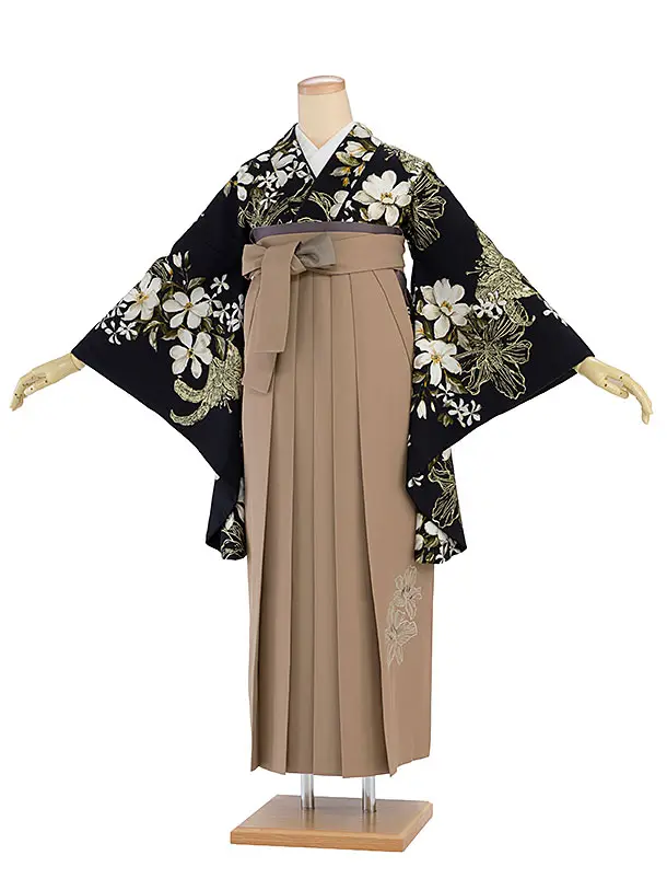 卒業式女性袴 1289 Sugar Kei／濃紺 ゆり／モカブラウン袴