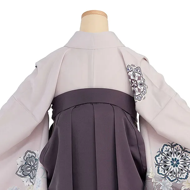 先生,教員向け袴レンタル 1294 淡くすみピンク 華紋／くすみパープル袴