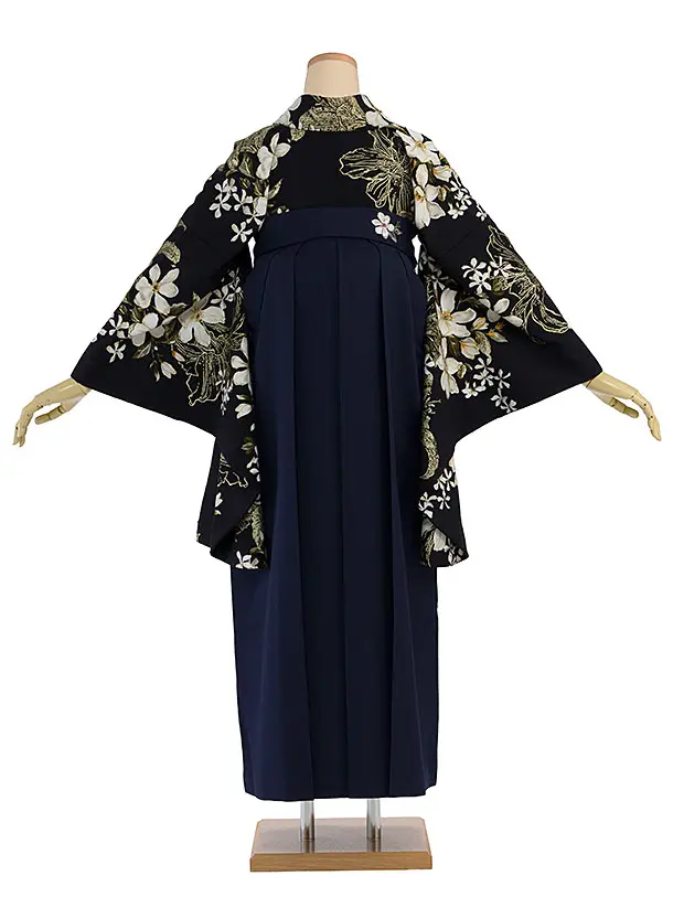 卒業式女性袴 1302 Sugar Kei／濃紺 ゆり／ネイビー袴