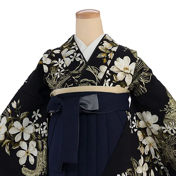 卒業式女性袴 1302 Sugar Kei／濃紺 ゆり／ネイビー袴
