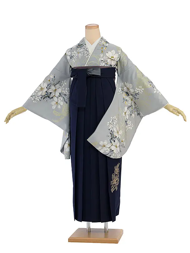 卒業式女性袴 1303 Sugar Kei／グレー ゆり／ネイビー袴