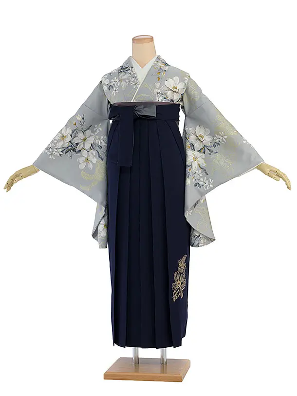 卒業式女性袴 1303 Sugar Kei／グレー ゆり／ネイビー袴