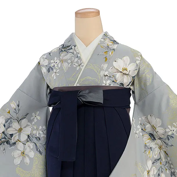 卒業式女性袴 1303 Sugar Kei／グレー ゆり／ネイビー袴