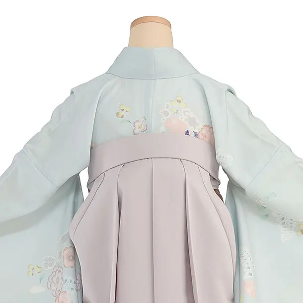 先生,教員向け袴レンタル 1324 薄水色 辻が花風／ピンクベージュ袴