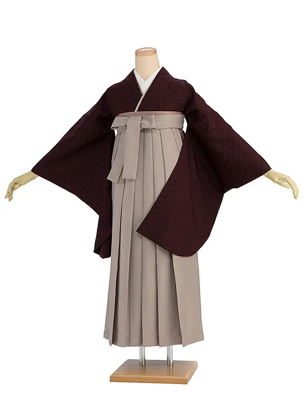 先生,教員向け袴レンタル 1325 赤茶色／ベージュ袴