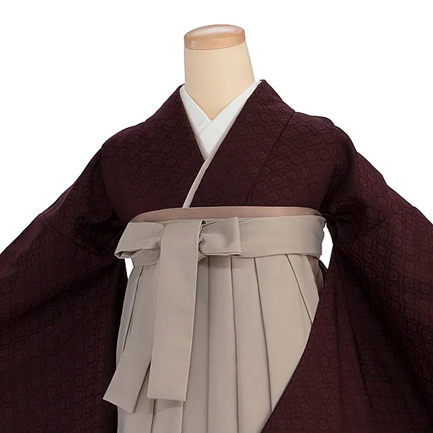 先生,教員向け袴レンタル 1325 赤茶色／ベージュ袴
