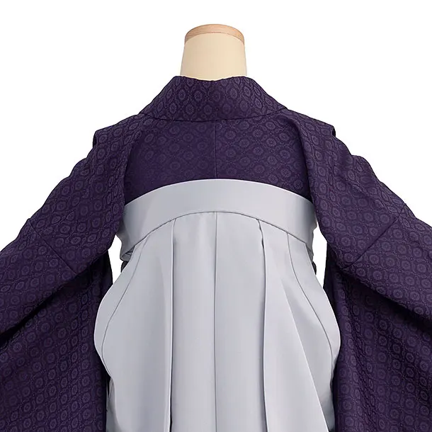 先生,教員向け袴レンタル 1326 紫色／淡ブルーグレー袴