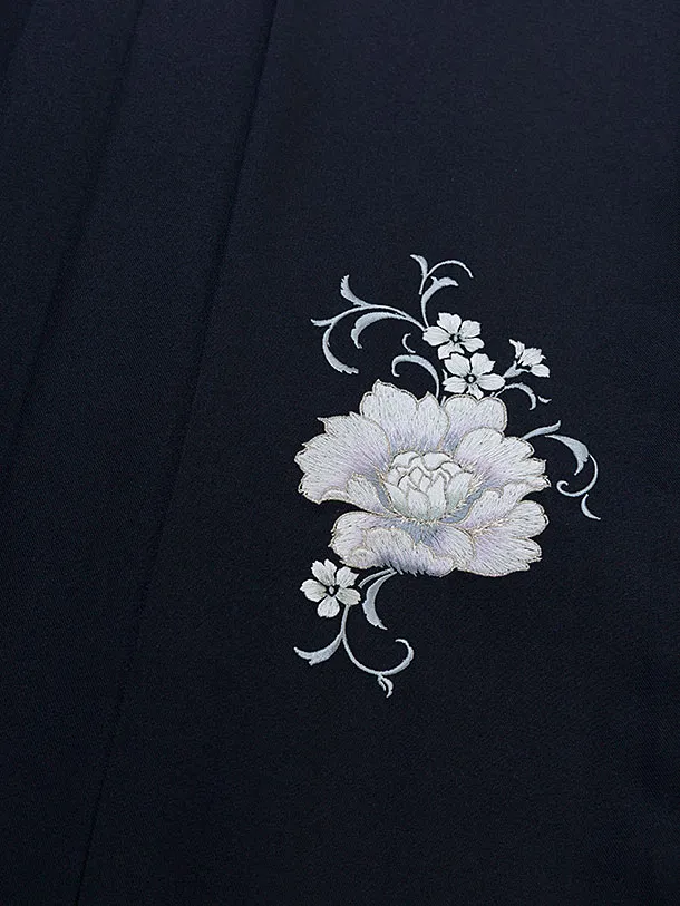 卒業式女性袴レンタル 1329 水色 華雪輪／濃紺袴