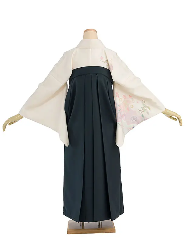 先生,教員向け袴レンタル 1331 クリーム 華七宝／深緑袴