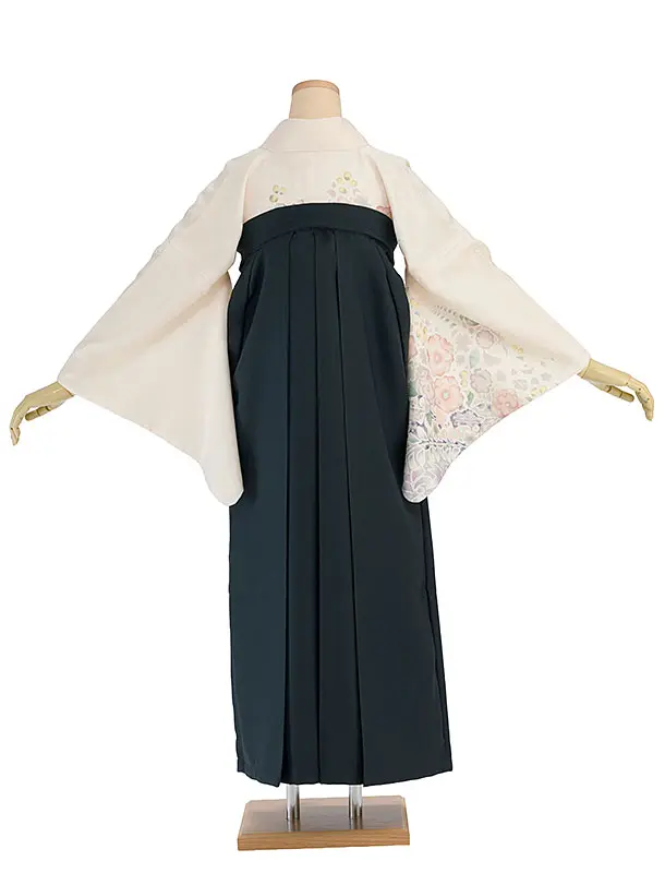 先生,教員向け袴レンタル 1335 クリーム 辻が花風／深緑袴