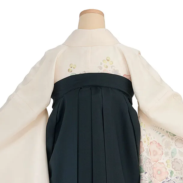 先生,教員向け袴レンタル 1335 クリーム 辻が花風／深緑袴