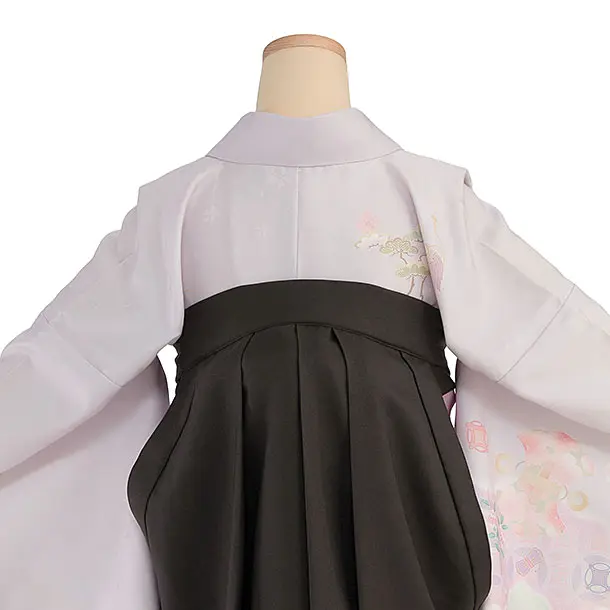 先生,教員向け袴レンタル 1340 薄紫 華七宝／チャコール袴