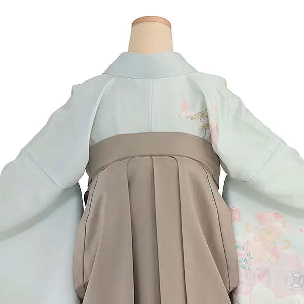 先生,教員向け袴レンタル 1343 淡渋水色 華七宝／ベージュ袴