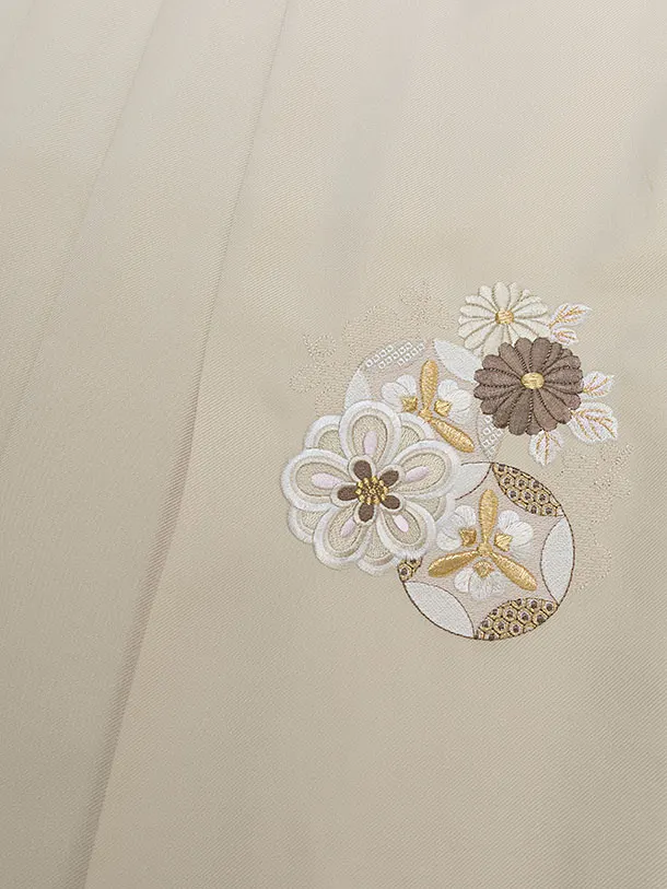 先生,教員向け袴レンタル 1349 薄緑 華瑞祥／クリーム 花七宝袴