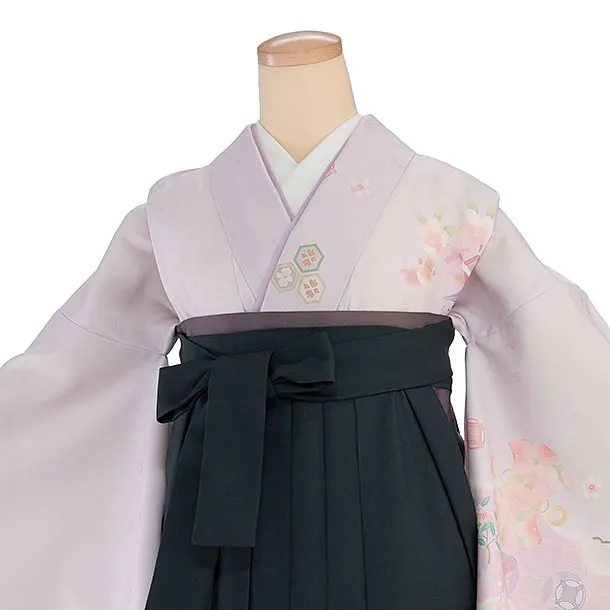 先生,教員向け袴レンタル 1350 薄紫 宝彩道長／深緑 花七宝袴