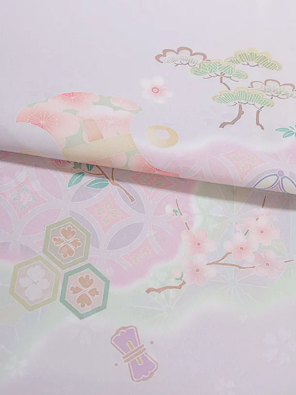 先生,教員向け袴レンタル 1350 薄紫 宝彩道長／深緑 花七宝袴