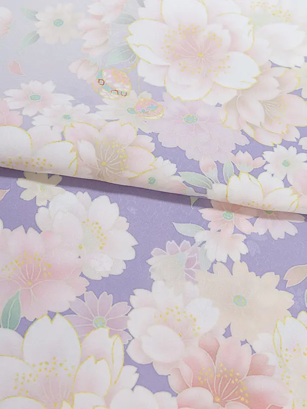 先生,教員向け袴レンタル 1365 淡グレーぼかし 桜／紺袴