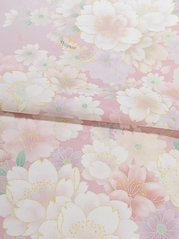 先生,教員向け袴レンタル 1367 くすみピンクぼかし 桜／紺袴