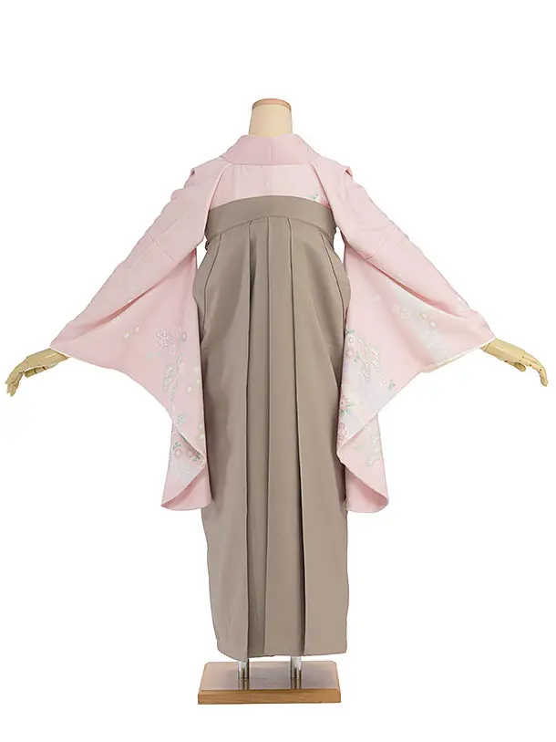 先生,教員向け袴レンタル 1371 ピンク 秀華瑞祥／ベージュ 花七宝袴