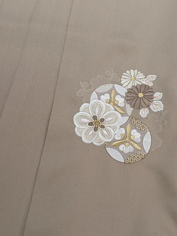 先生,教員向け袴レンタル 1371 ピンク 秀華瑞祥／ベージュ 花七宝袴