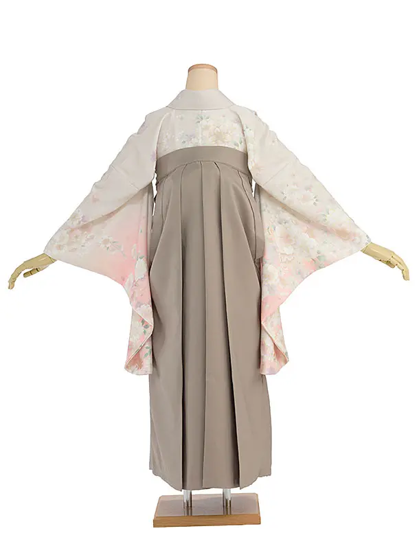 先生,教員向け袴レンタル 1376 ベージュピンクぼかし 桜／ベージュ 桜刺繍袴
