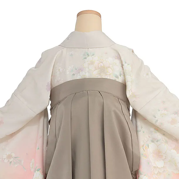 先生,教員向け袴レンタル 1376 ベージュピンクぼかし 桜／ベージュ 桜刺繍袴