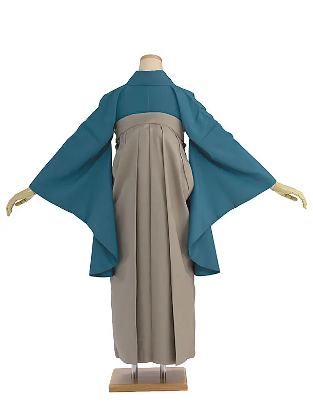 先生,教員向け袴レンタル 1378 渋ターコイズ／ベージュ袴