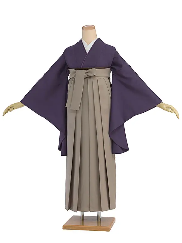 先生,教員向け袴レンタル 1379 パープル／ベージュ袴