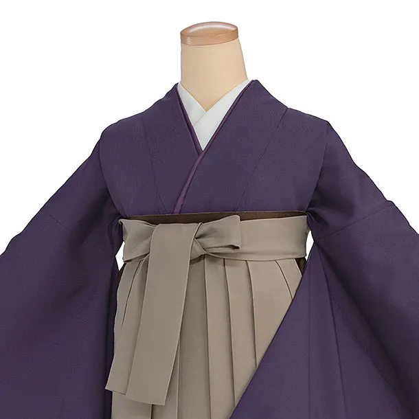 先生,教員向け袴レンタル 1379 パープル／ベージュ袴