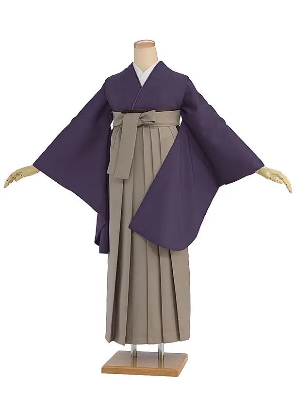 先生,教員向け袴レンタル 1380 パープル／ベージュ袴