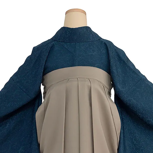 先生,教員向け袴レンタル 1381 藍色／ベージュ袴