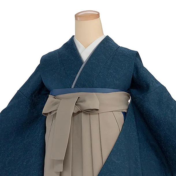先生,教員向け袴レンタル 1382 藍色／ベージュ袴
