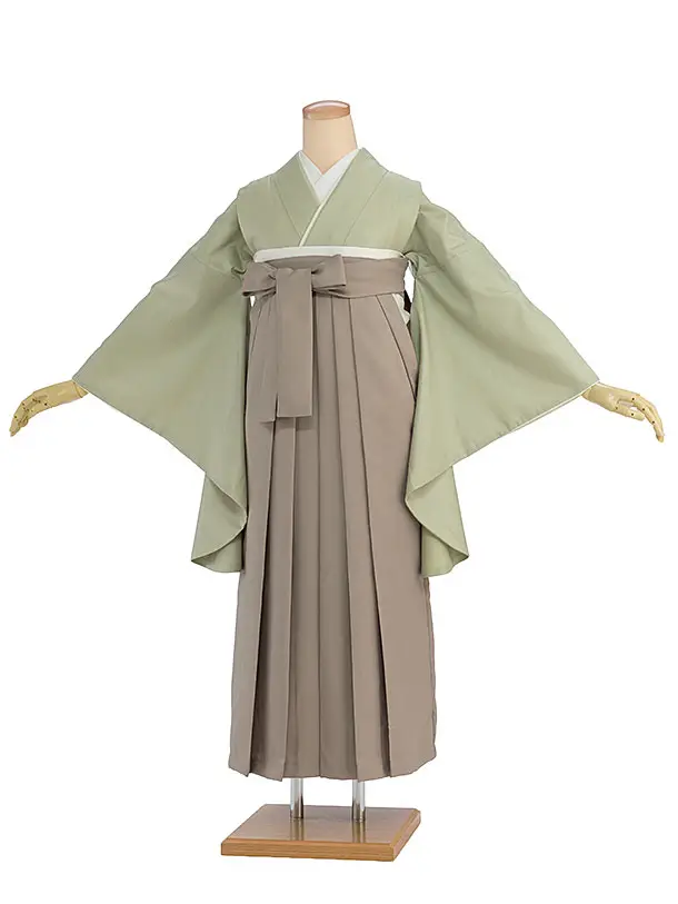先生,教員向け袴レンタル 1384 薄黄緑／ベージュ袴