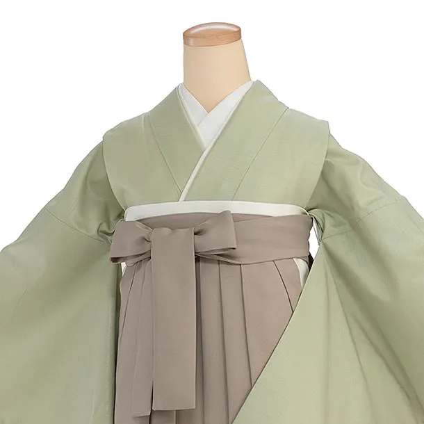 先生,教員向け袴レンタル 1384 薄黄緑／ベージュ袴