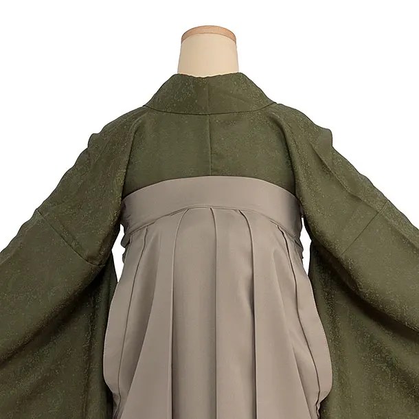 先生,教員向け袴レンタル 1386 モスグリーン／ベージュ袴