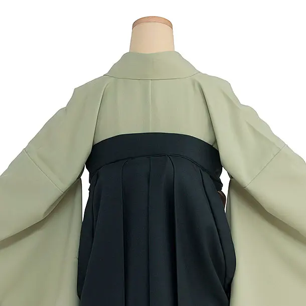先生,教員向け袴レンタル 1389 薄黄緑／深緑袴